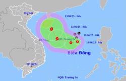 Hình thành áp thấp nhiệt đới trên Biển Đông
