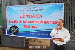 Krông Ana thả hơn 52.000 con cá giống tái tạo nguồn lợi thủy sản