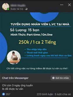 Cảnh giác với thủ đoạn lừa đảo “mời làm việc online”