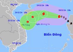 Bão số 9 đang di chuyển nhanh vào vùng biển Trung Trung Bộ