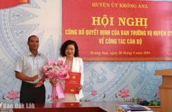 Huyện ủy Krông Ana công bố các quyết định về công tác cán bộ